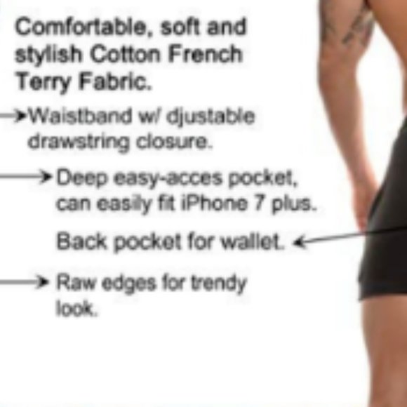 Men's Bodybuilding French Terry Cut-Off Shorts - Picture 6 of 8